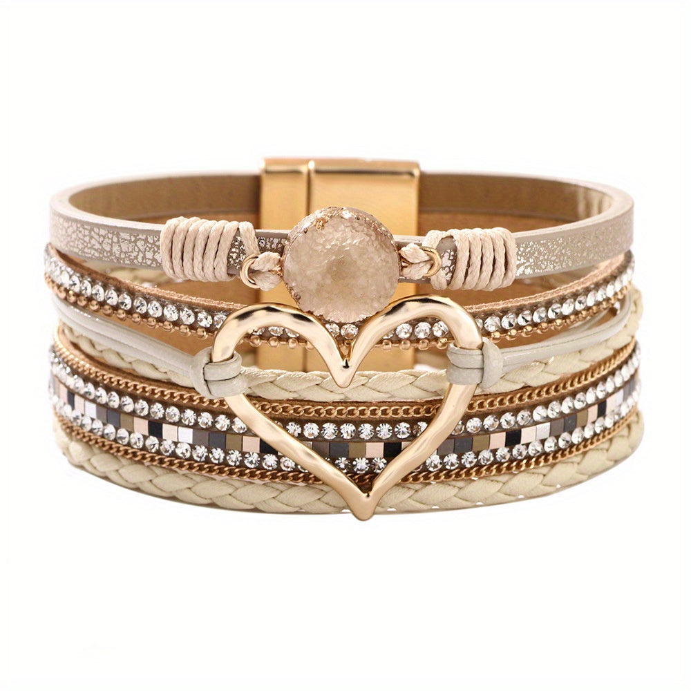 Pulsera Boho Multicapa en Cuero