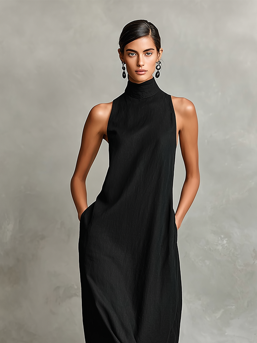 Emma | Vestido Largo con Cuello Alto