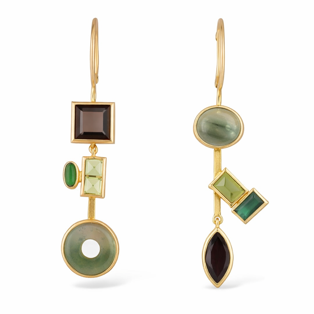 Pendientes Colgantes Bosque Cristal Vintage