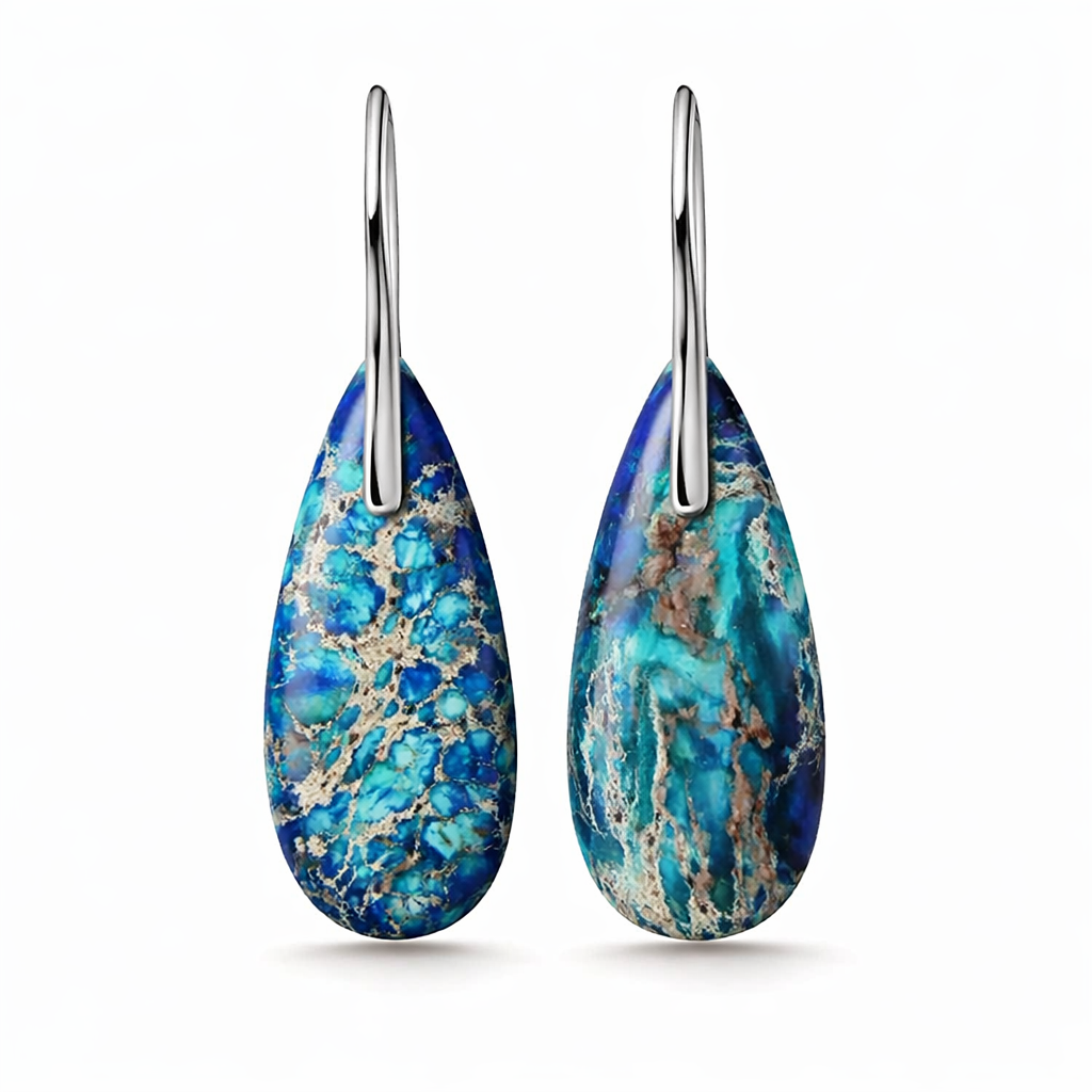 Pendientes Piedra Océano Azul
