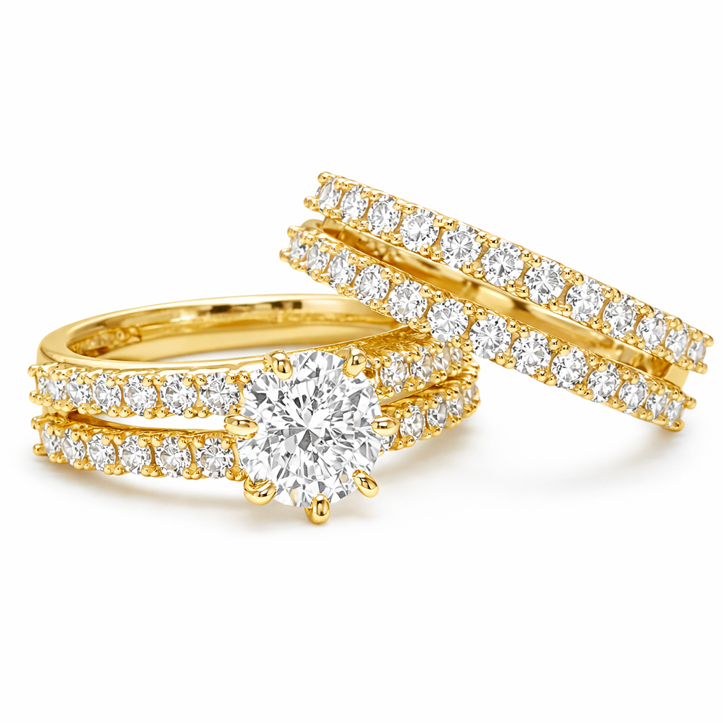 Set de Anillos Brillo Eterno Oro