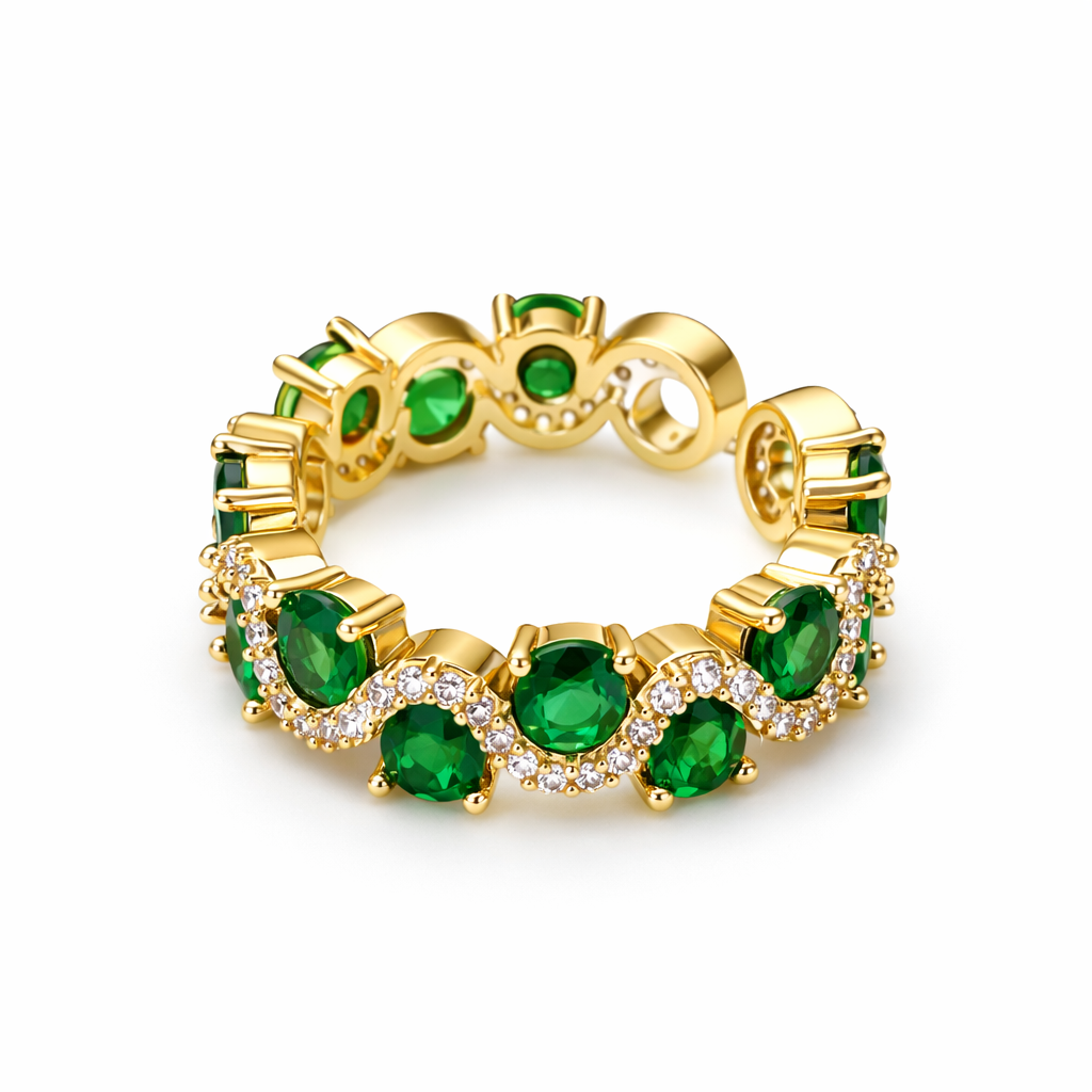 Anillo Calira Abierto Esmeralda