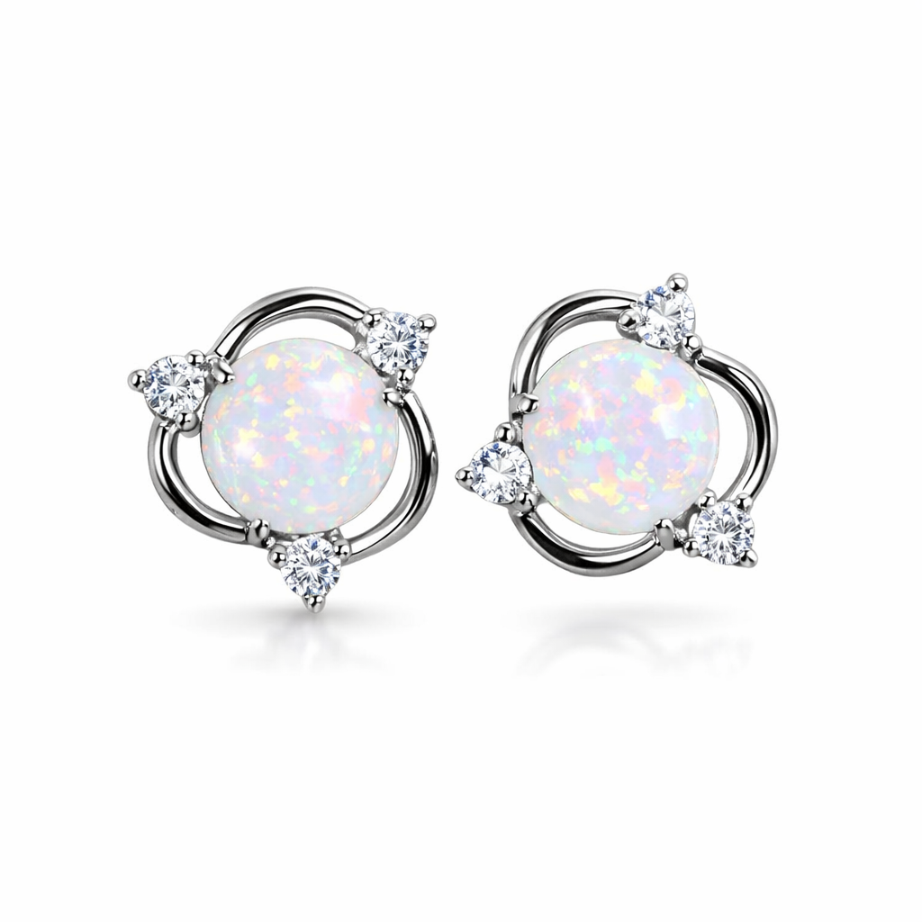 Pendientes Stud Trío Ópalo