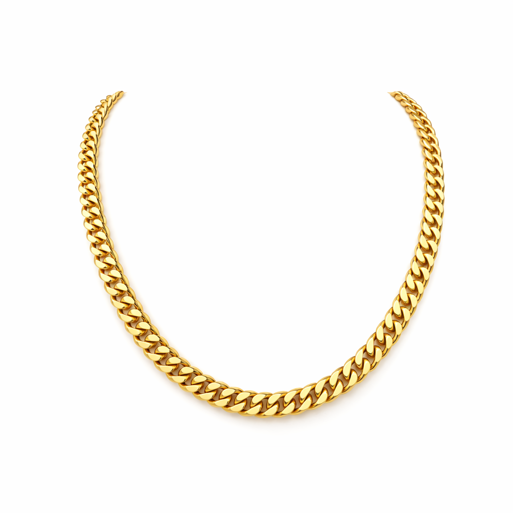 Collar Eslabón Cubano Grueso Oro