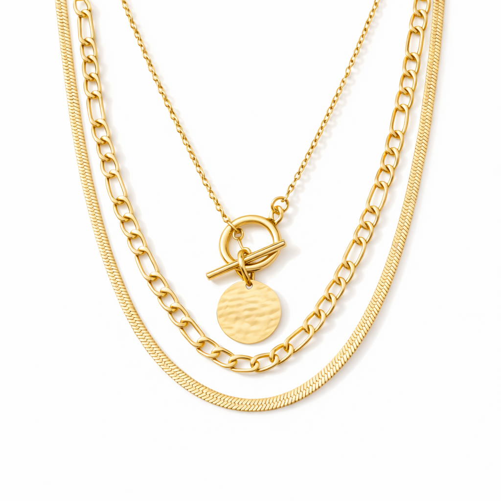 Collar Savira Capas con Moneda Oro
