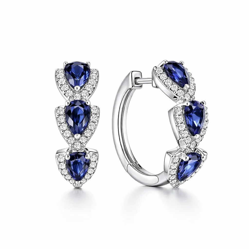 Pendientes Escudo Zafiro Real