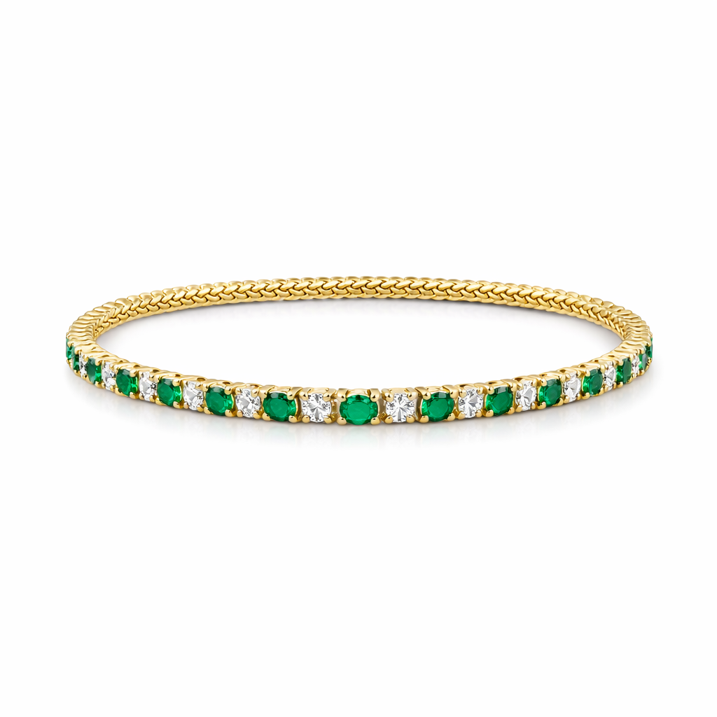 Pulsera Tenis Trío Esmeraldas