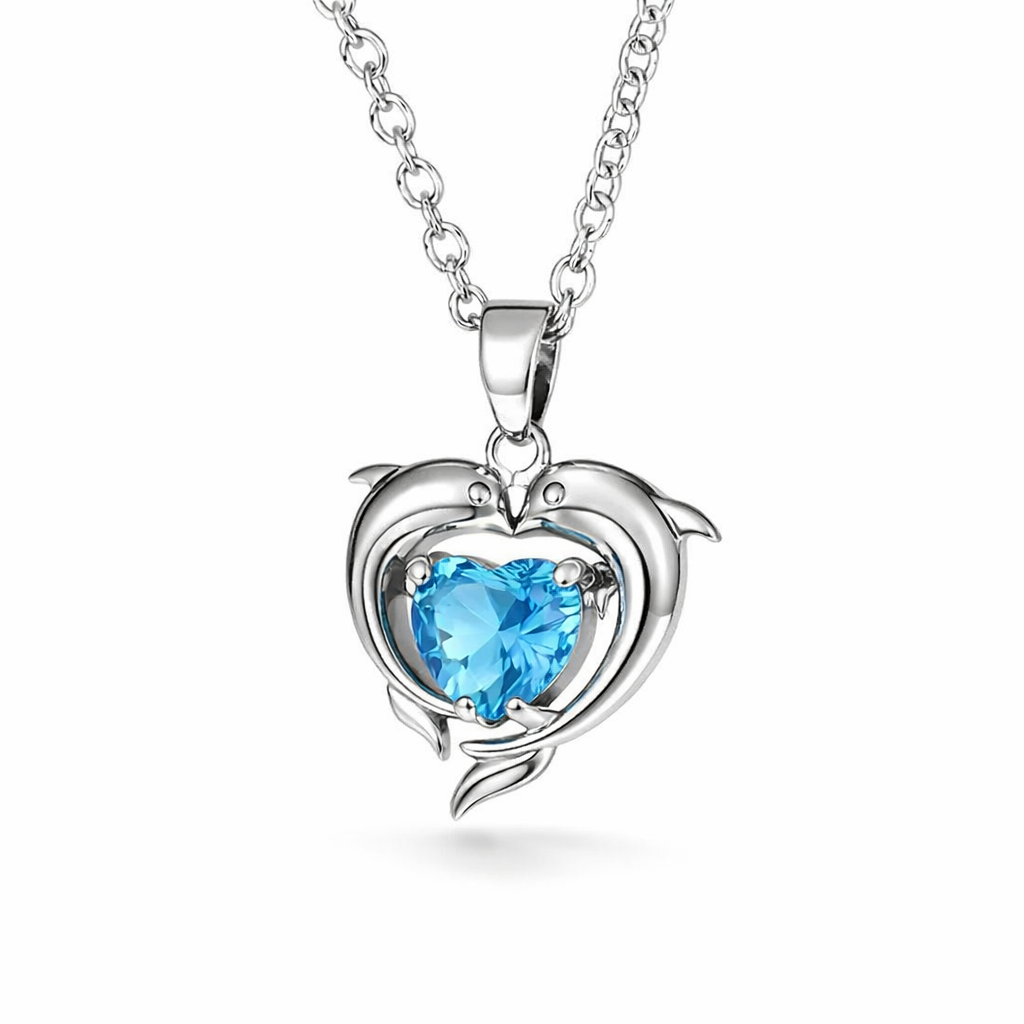 Collar Corazón Océano Zafiro