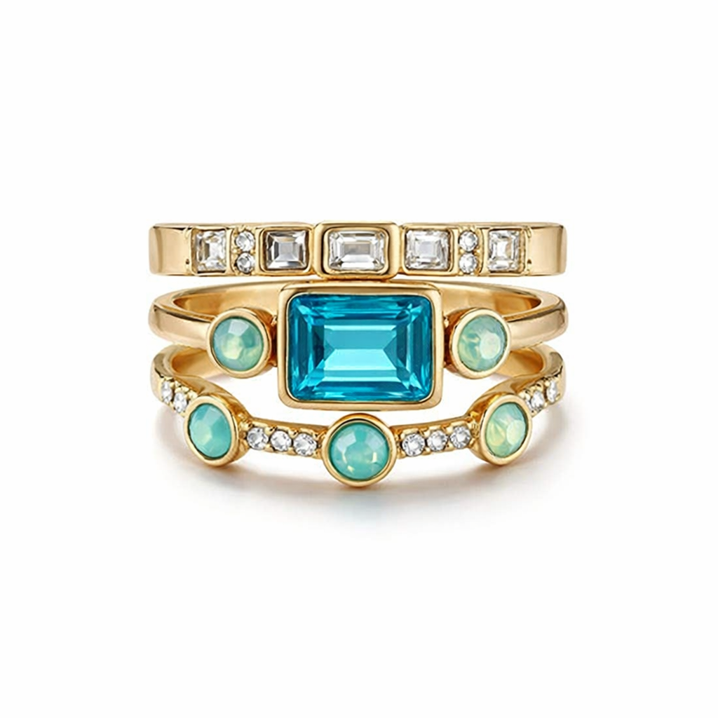 Set de Anillos Azul Atemporal