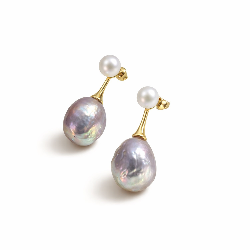 Pendientes Perla Lila Exquisitos