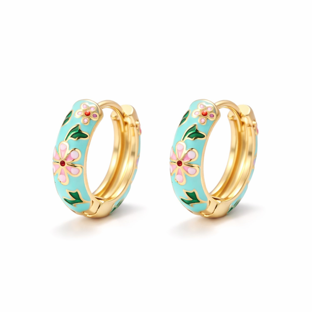 Pendientes Aro Floral Multicolor