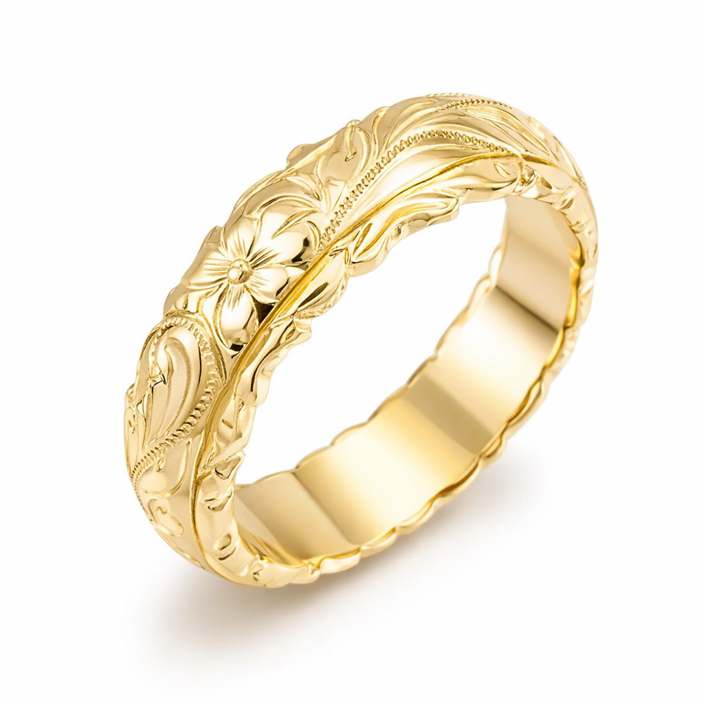 Anillo Flor Oro Antiguo