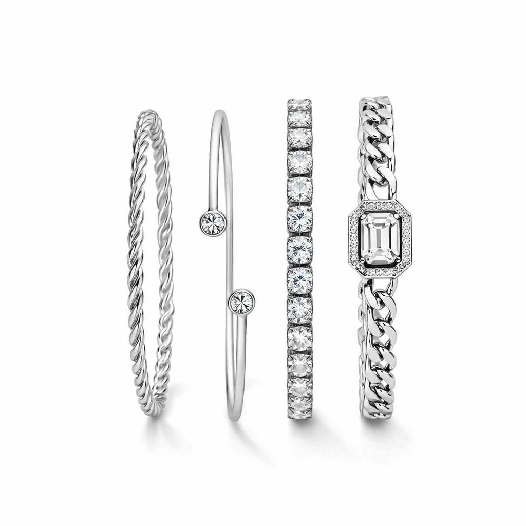 Set de Pulseras Domitia Calvina Oro Blanco