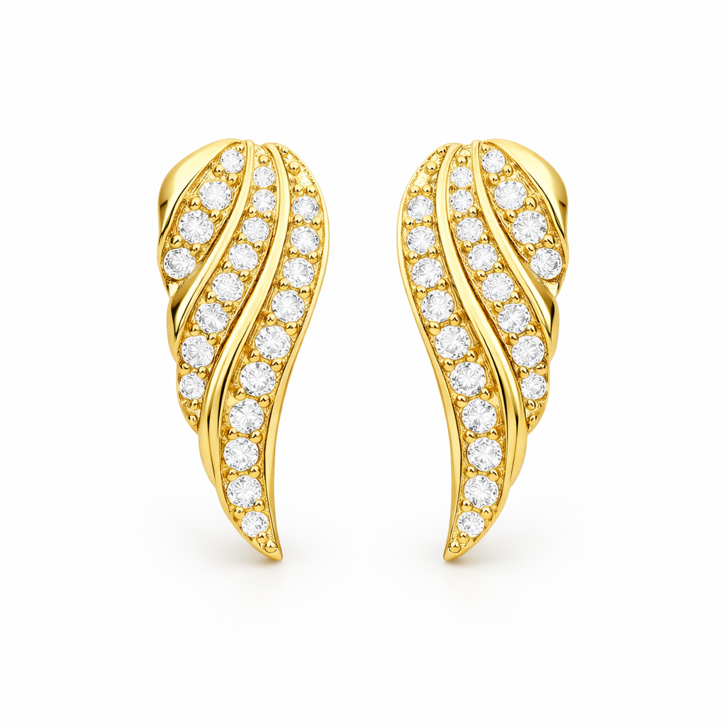 Pendientes Pavé Hoja Moderna