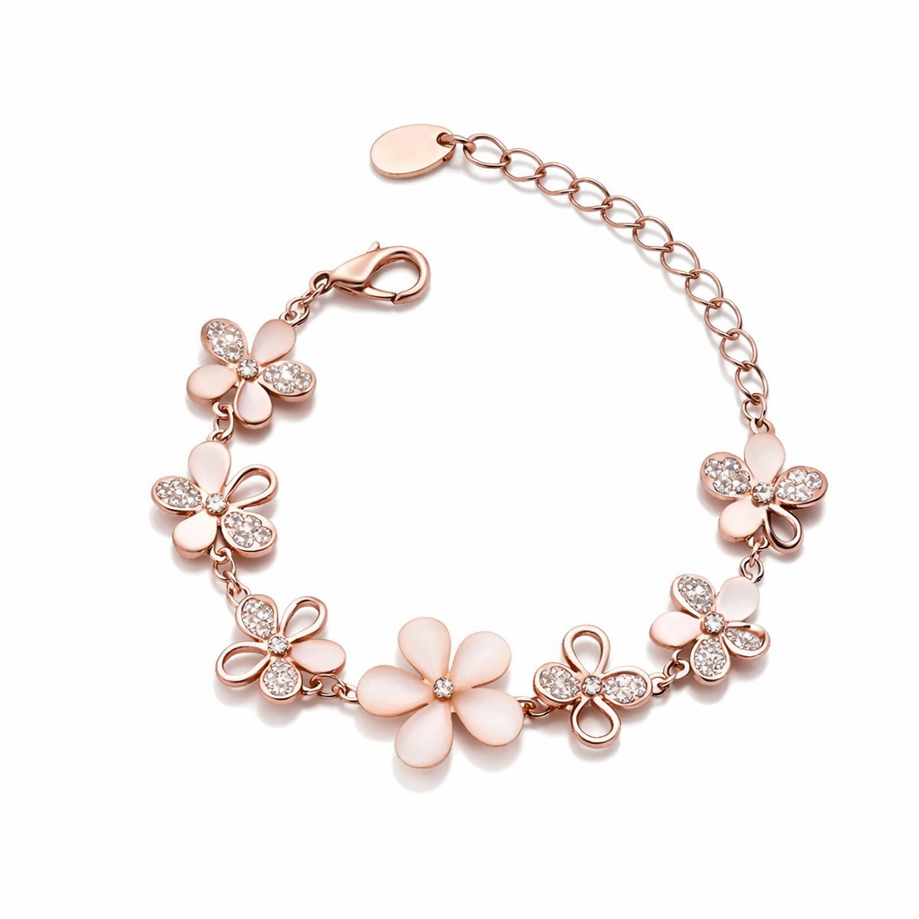 Pulsera Flor Rosa Antigua