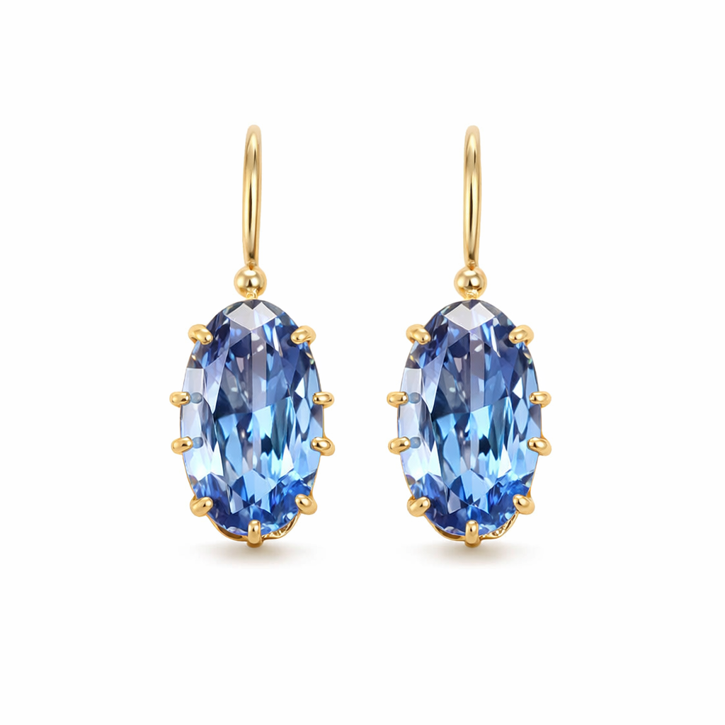 Pendientes Floración Azul Oro
