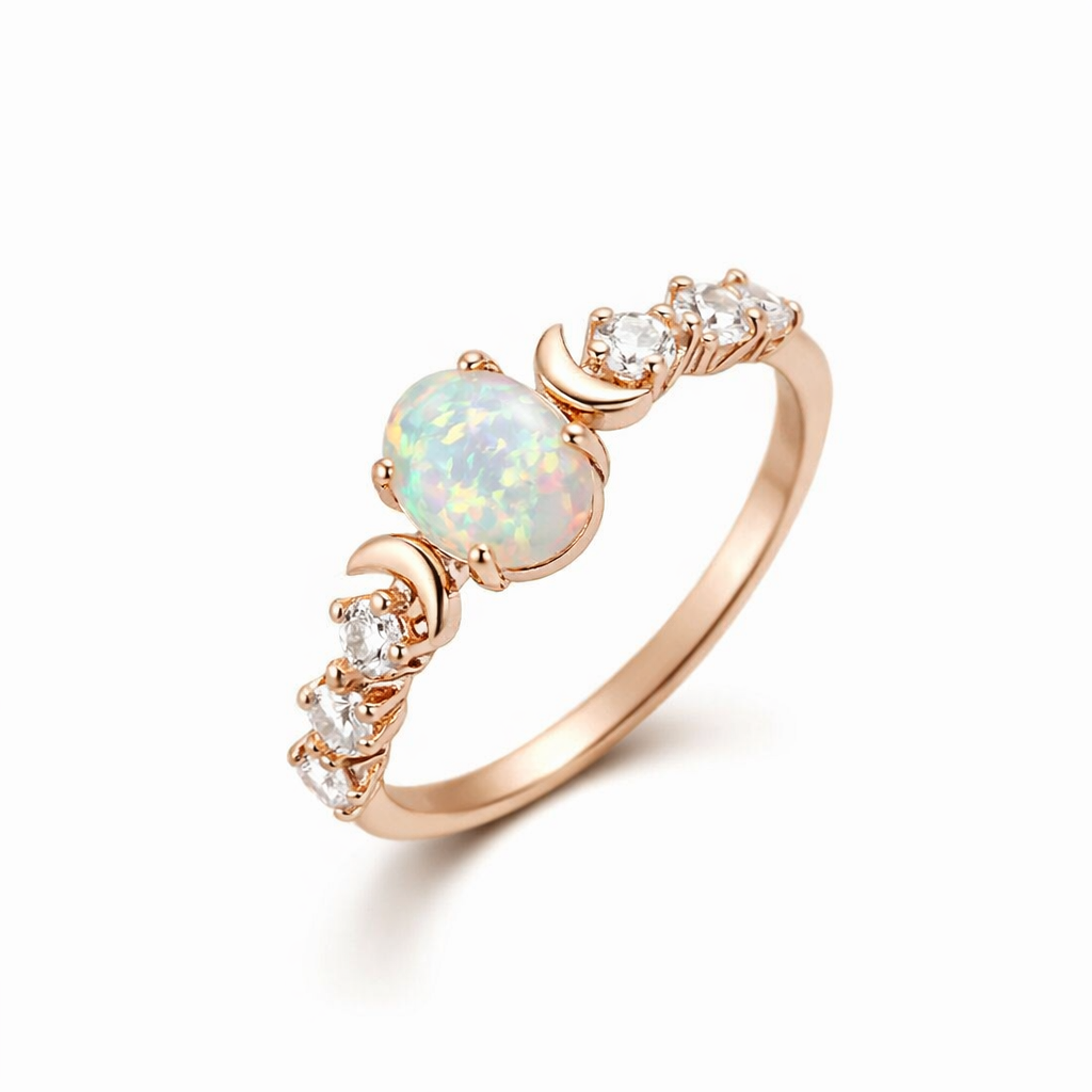 Anillo Luna Creciente Ópalo