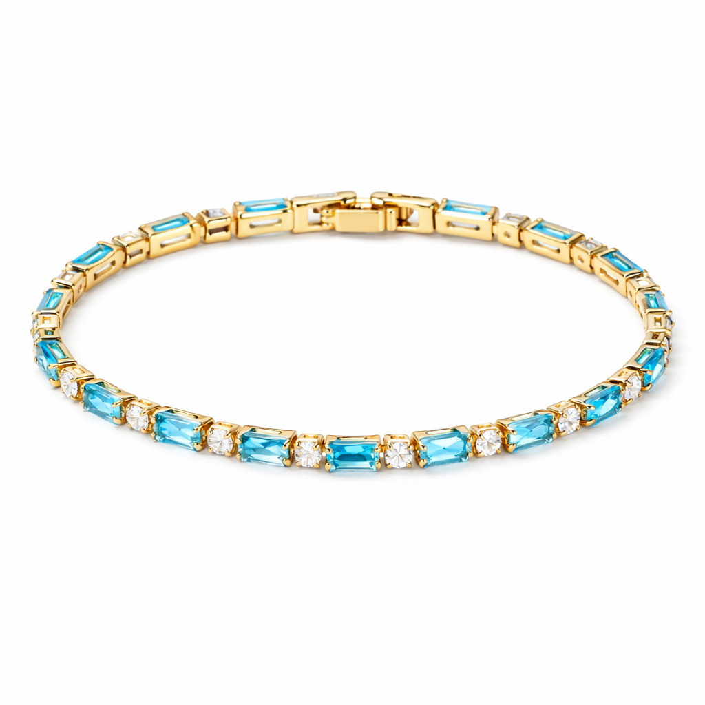 Pulsera Piedra Turquesa Natural Oro