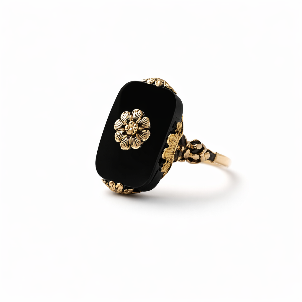 Anillo Piedra Negra Vintage