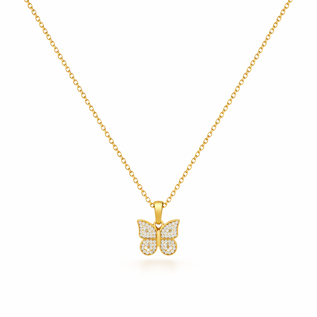 Collar Mariposa Brillante Oro