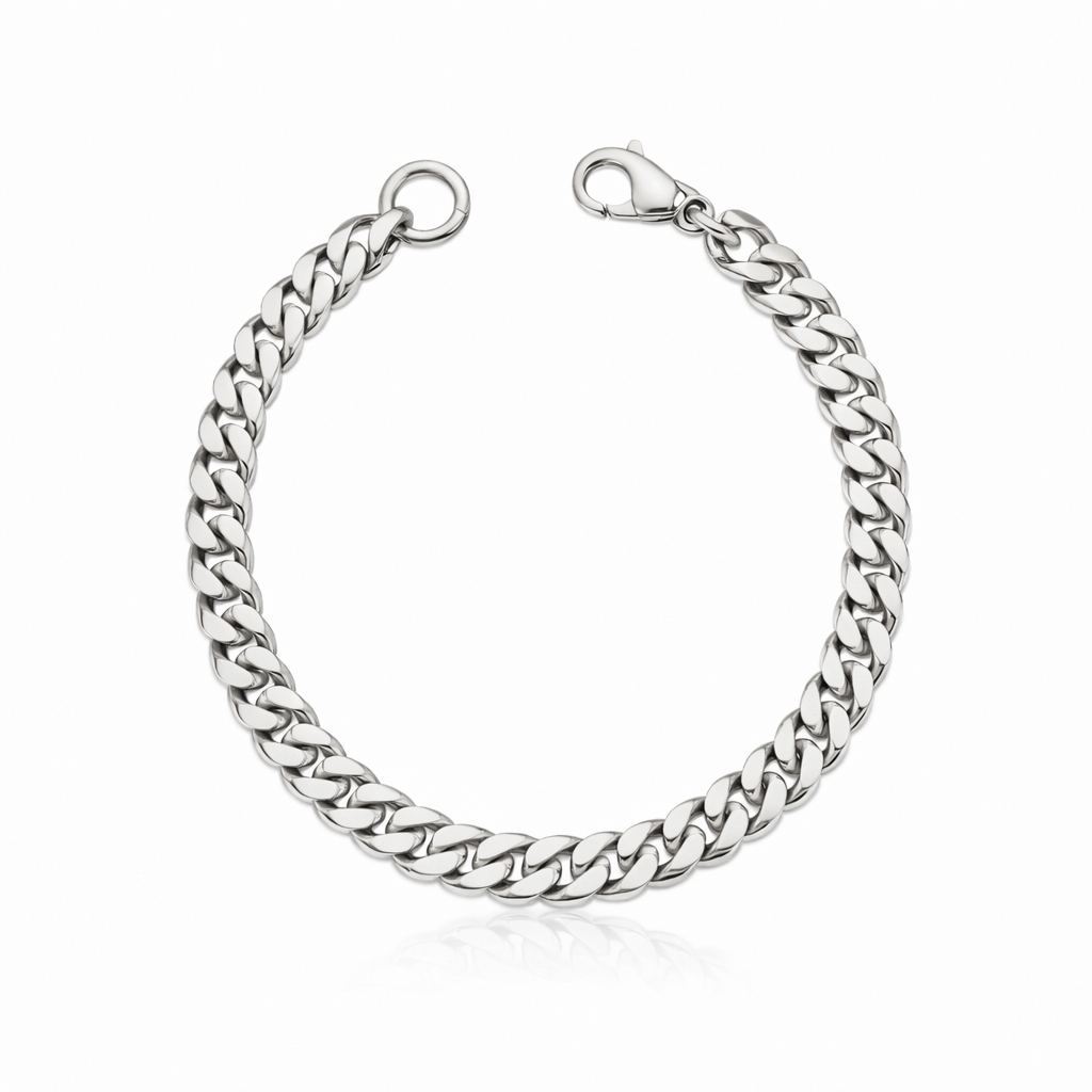 Pulsera Cubana Estate Oro Blanco