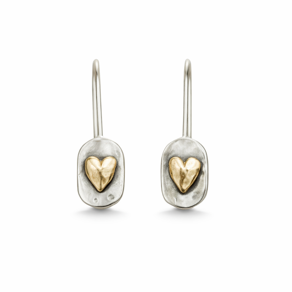 Pendientes Encaje de Corazón Dorados