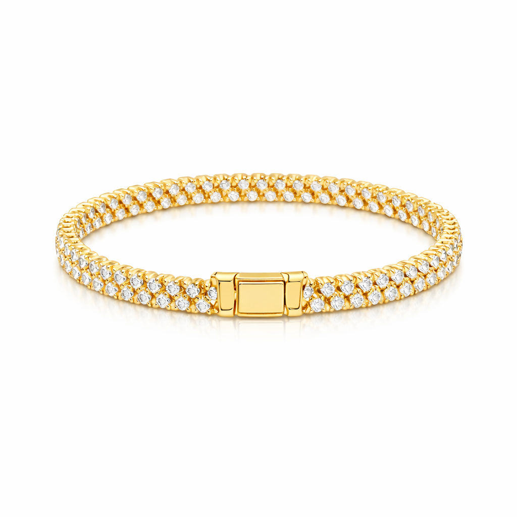 Pulsera Cubana Pavé Oro
