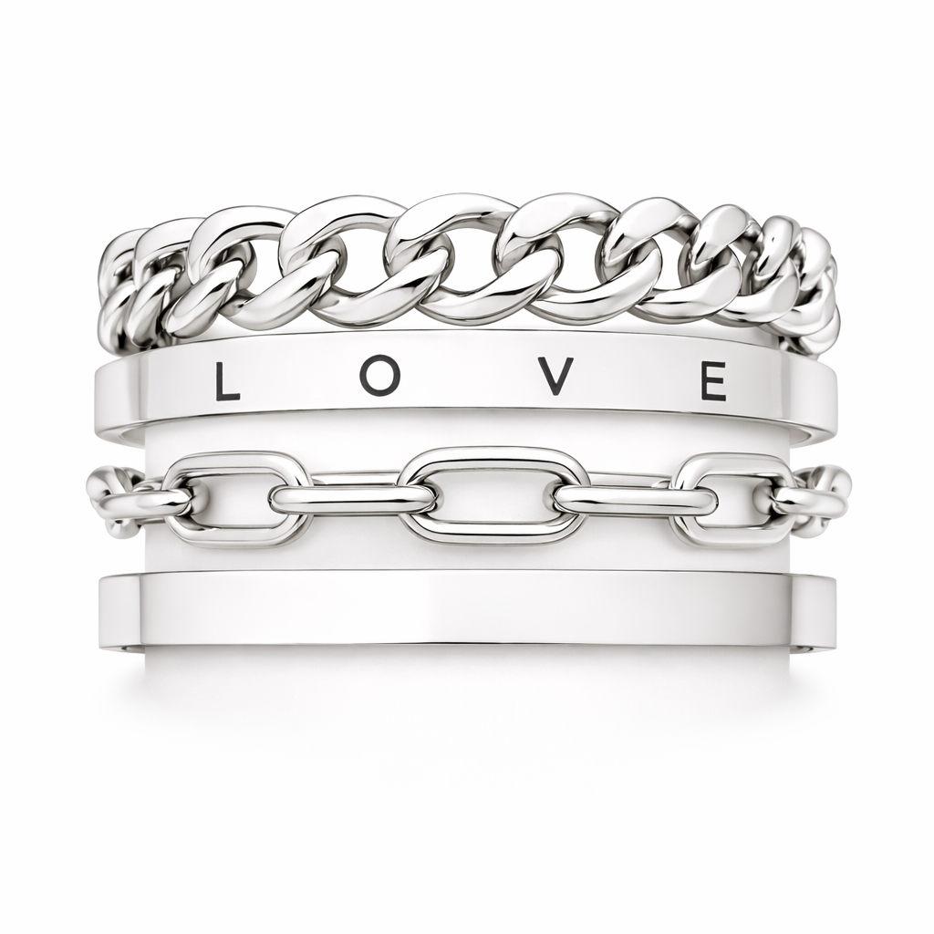 Set de Pulseras Elan Mercer Oro Blanco