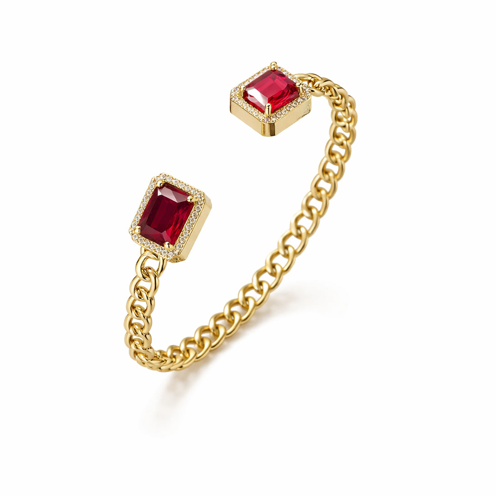 Pulsera Veloria Abierta Rubí