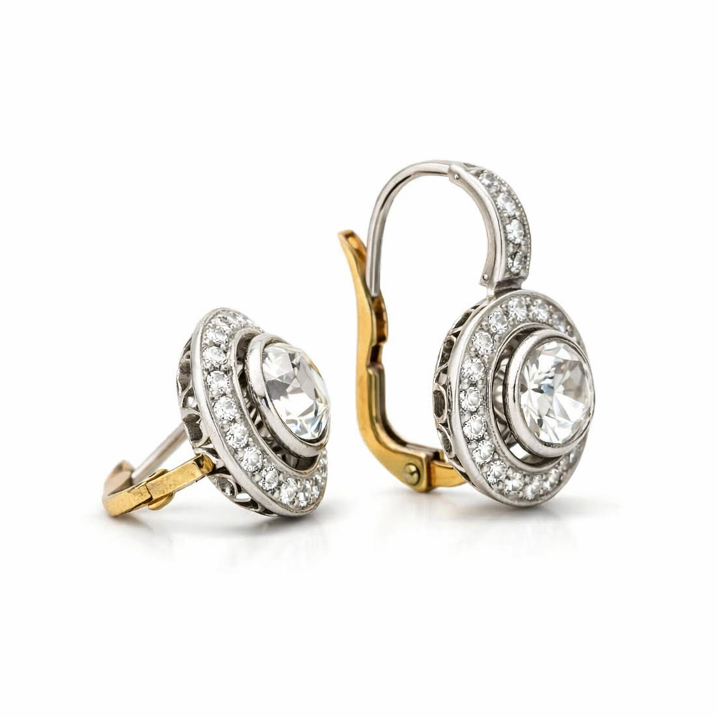 Pendientes Plata con Circonita Vintage
