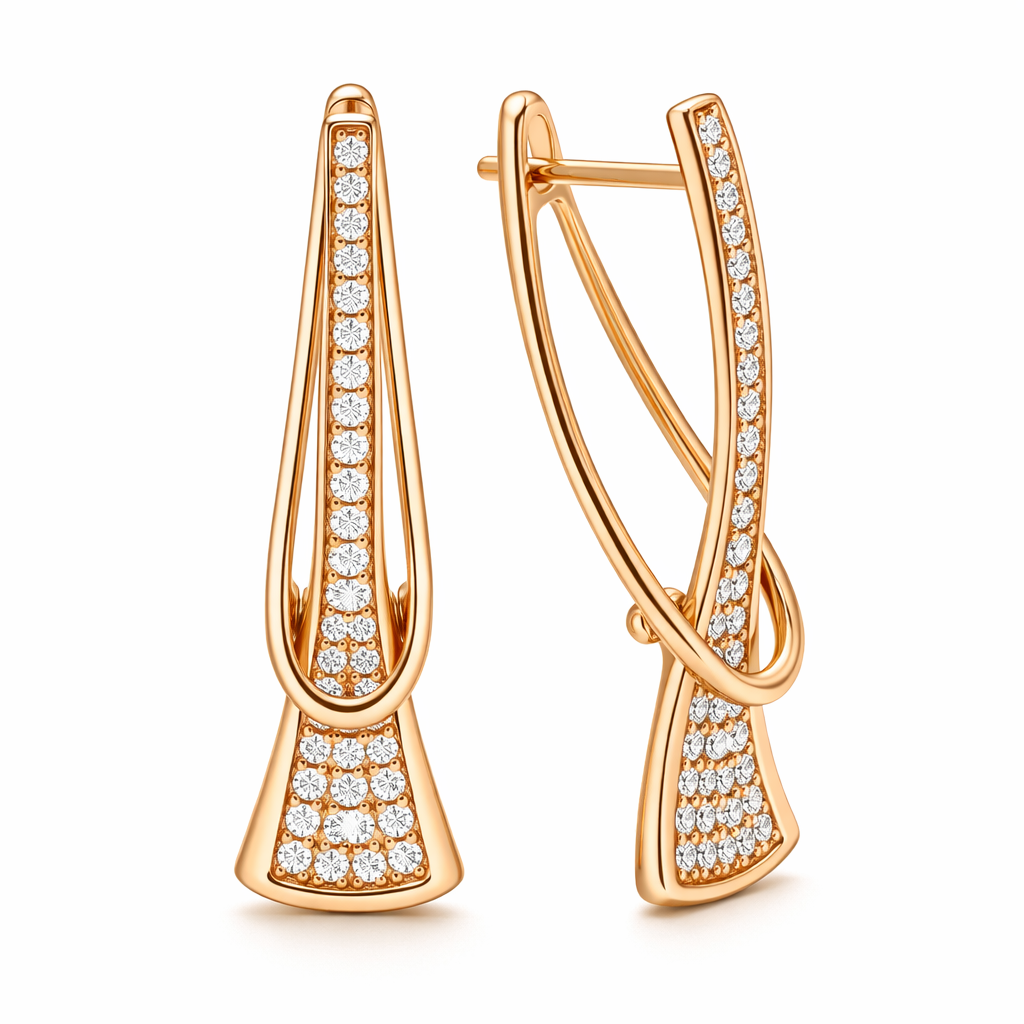 Pendientes Cristal en Capas Brillante