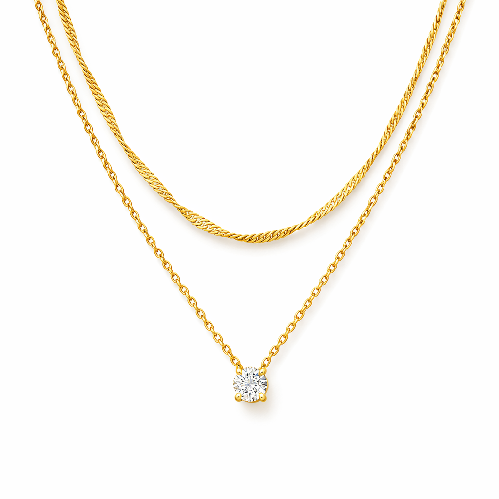 Collar Capas Halo Oro
