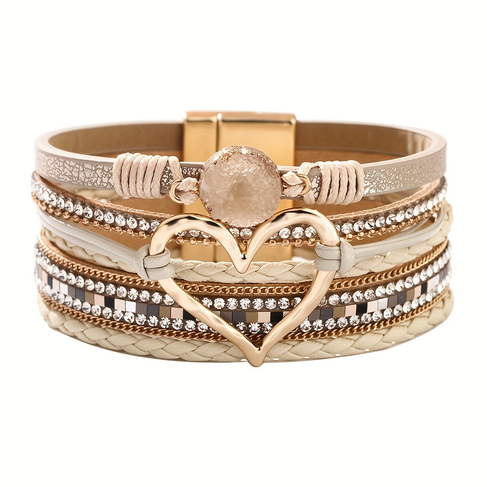 Pulsera Boho Multicapa en Cuero