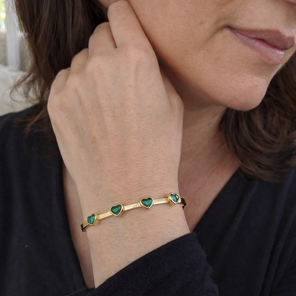 Pulsera Corazones Verdes