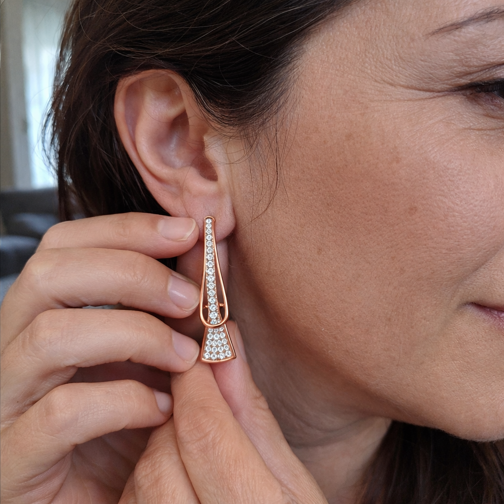 Pendientes Cristal en Capas Brillante