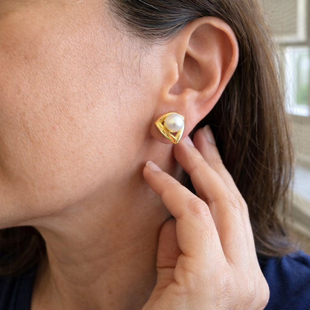 Pendientes Perla y Oro Exquisitos