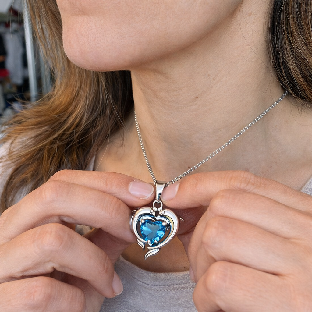 Collar Corazón Océano Zafiro