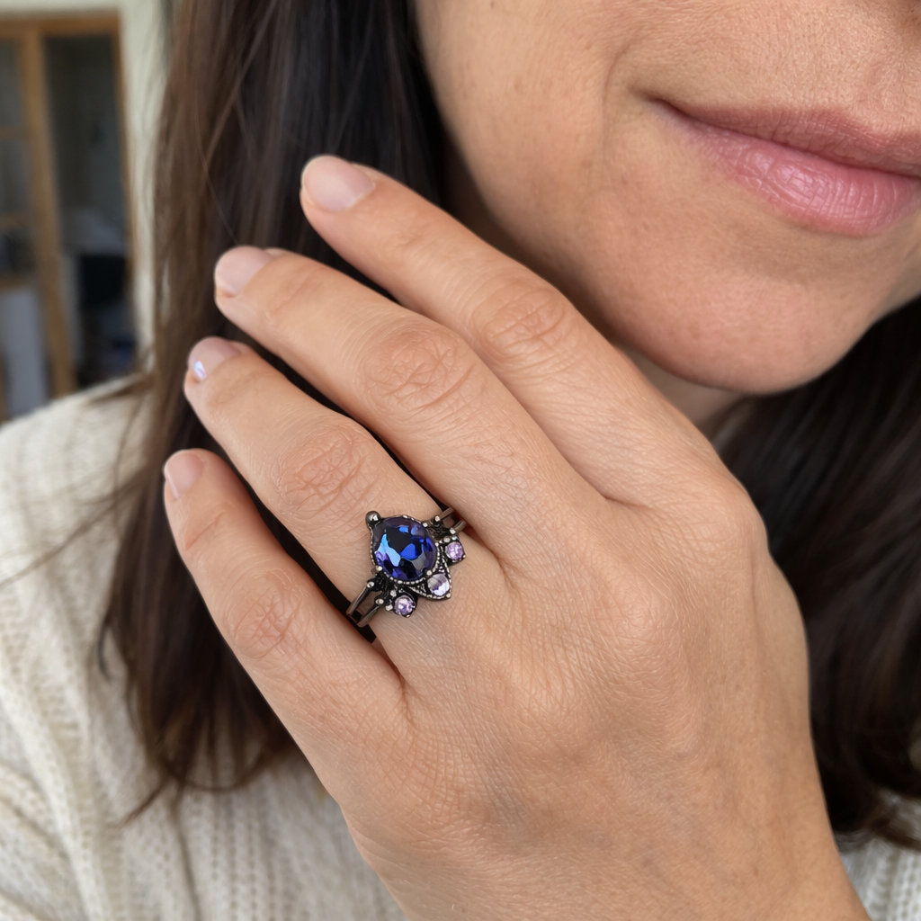 Anillo Amatista en Capas