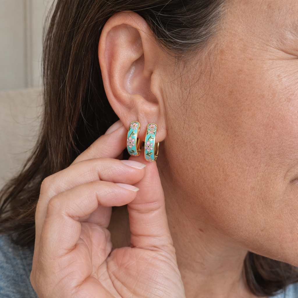 Pendientes Aro Floral Multicolor