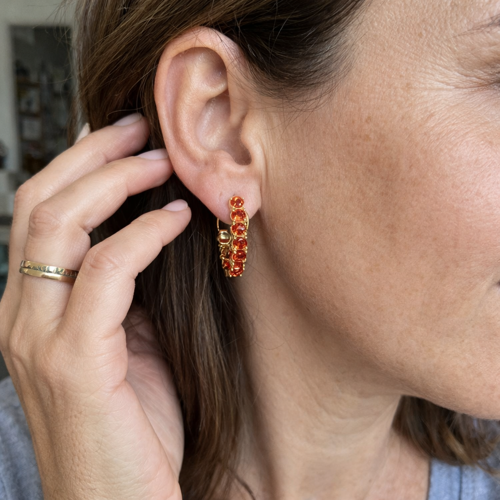 Pendientes Corona Rubí