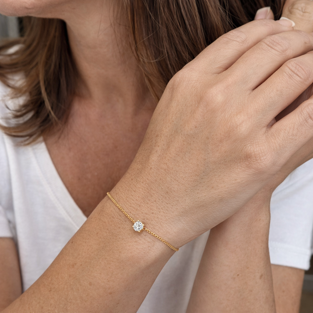 Pulsera Clea con Moissanita Oro