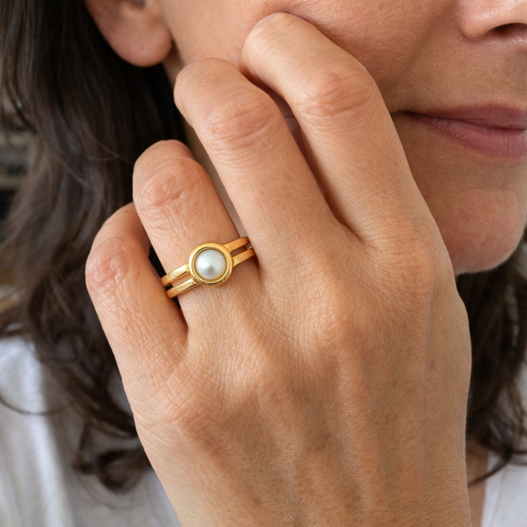 Anillo Lunara con Perla