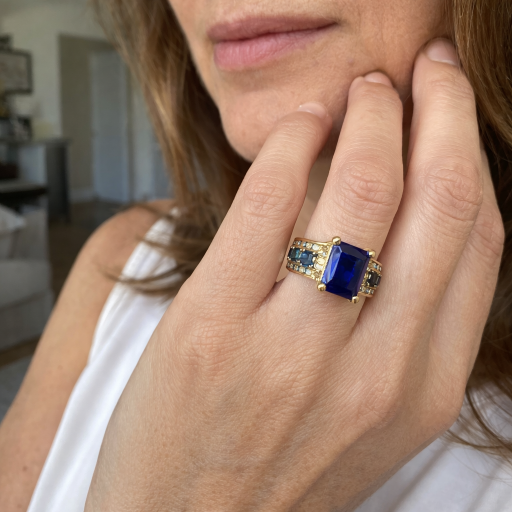 Anillo Kassira Bluemont Zafiro