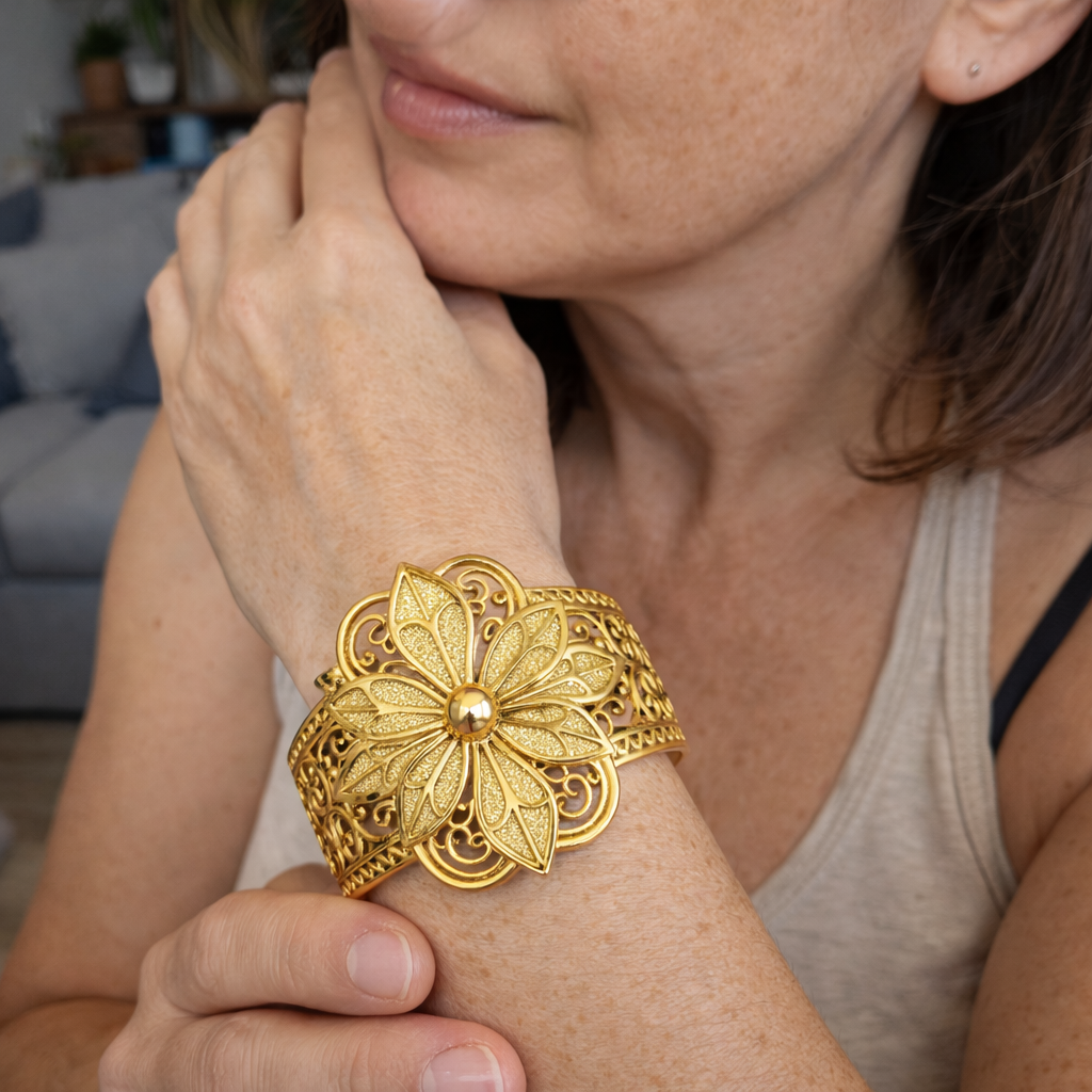 Anillo Flor Vintage Oro