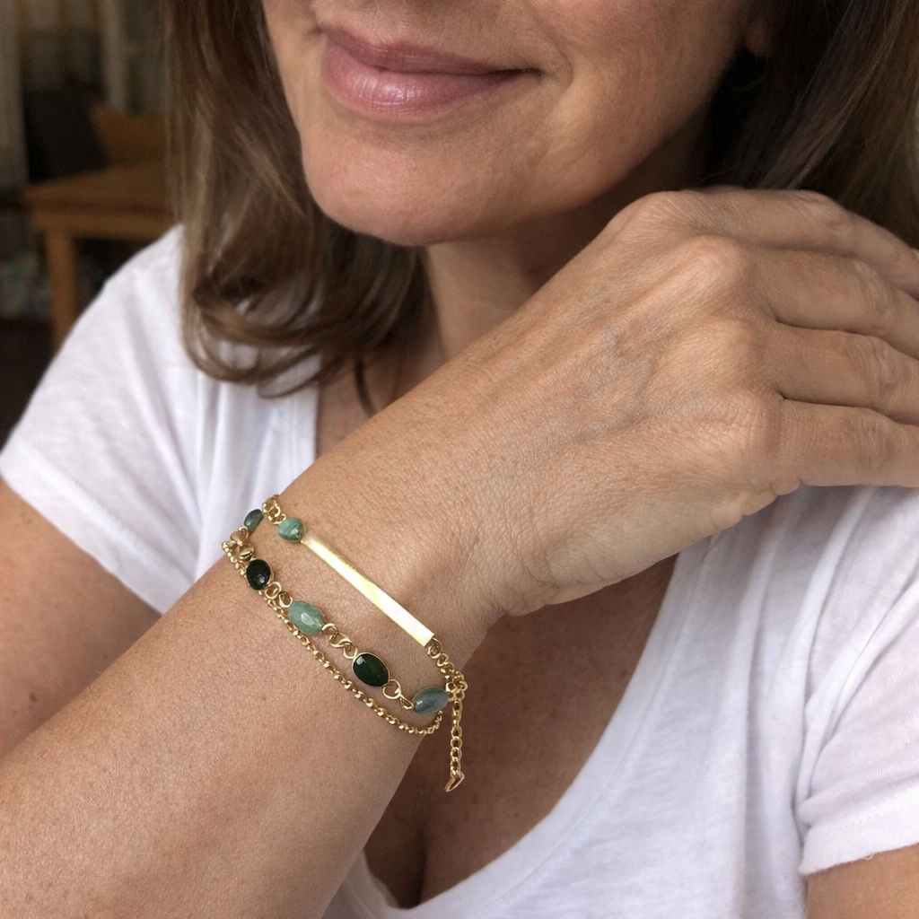 Pulsera Olivia Musgo Dúo