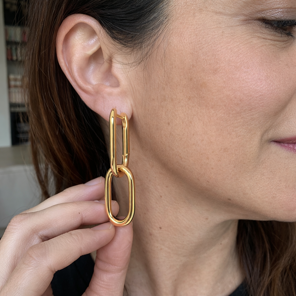 Pendientes Aro con Aro Colgante