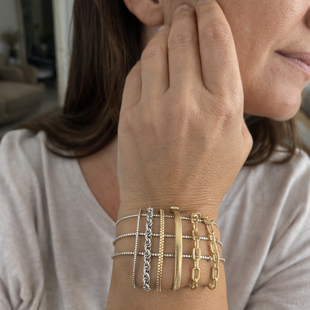 Set de Pulseras Isabella Vernetta Oro Blanco