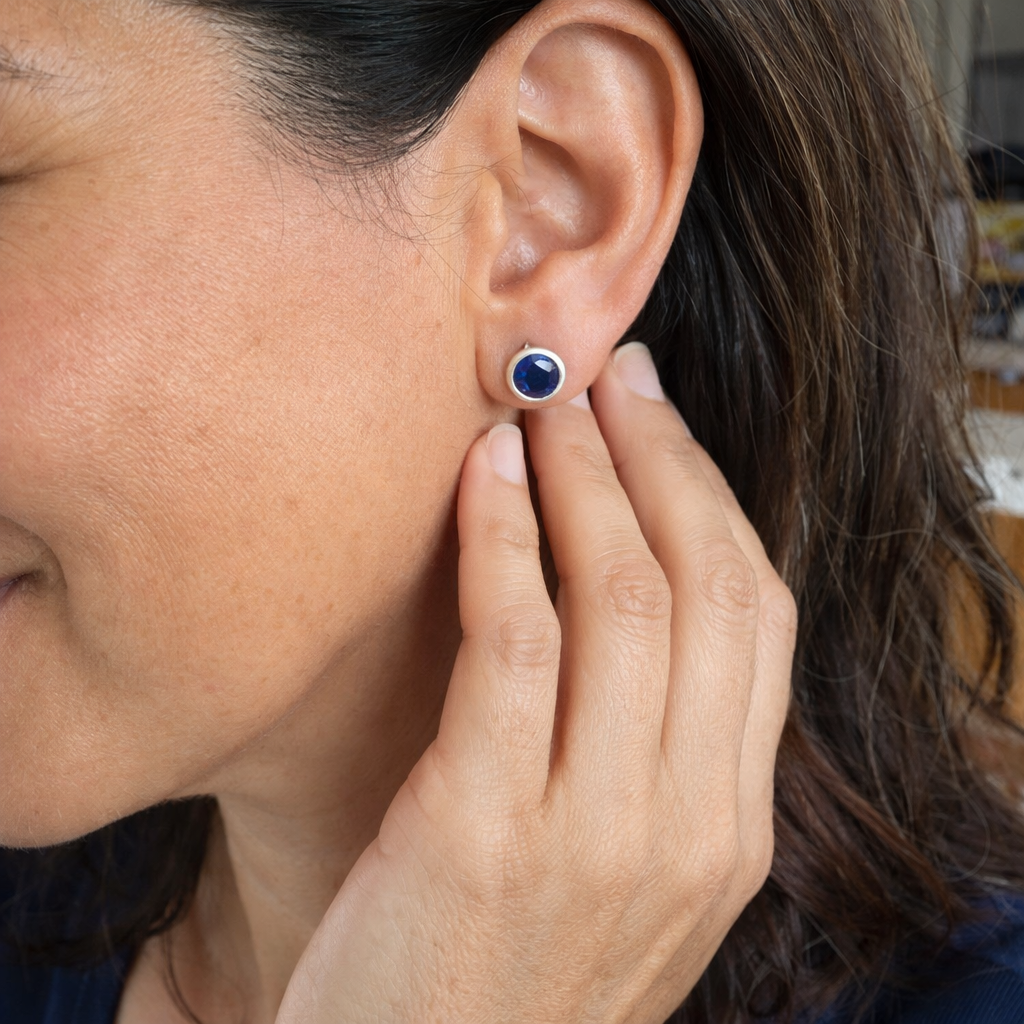 Pendientes Zafiro Montura Cerrada