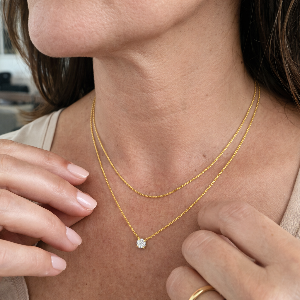 Collar Capas Halo Oro