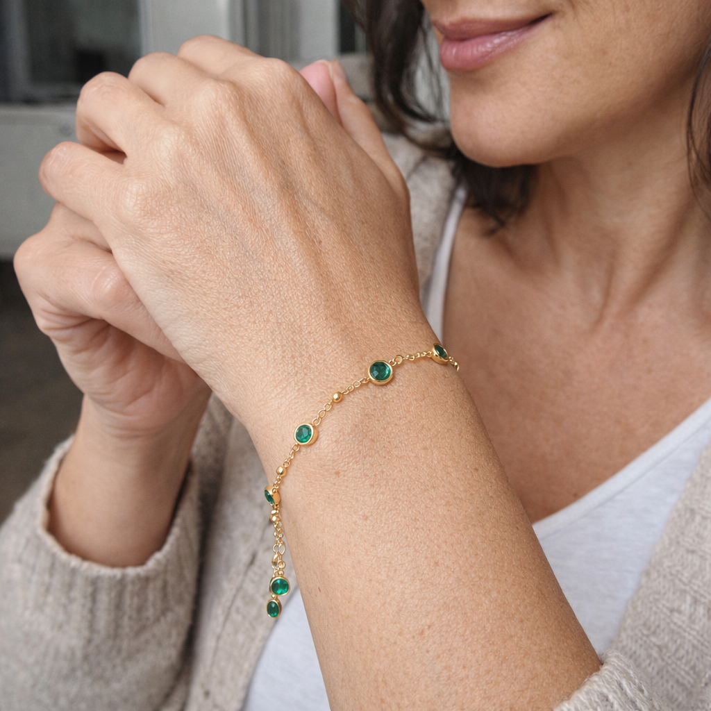 Pulsera Delicada Esmeralda